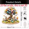 Easter 2D Flat Decoration Acrylic Statue egg bunny Easter Decor for Desk Spring Easter Stand Figure Indoor Home Decoration