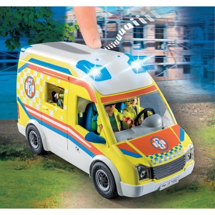 PLAYMOBIL 71202 Ambulance avec effets lumineux et sonore, City Action Les Secouristes