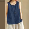 Női alkalmi kerek nyakú nyári ujjatlan tank felsők