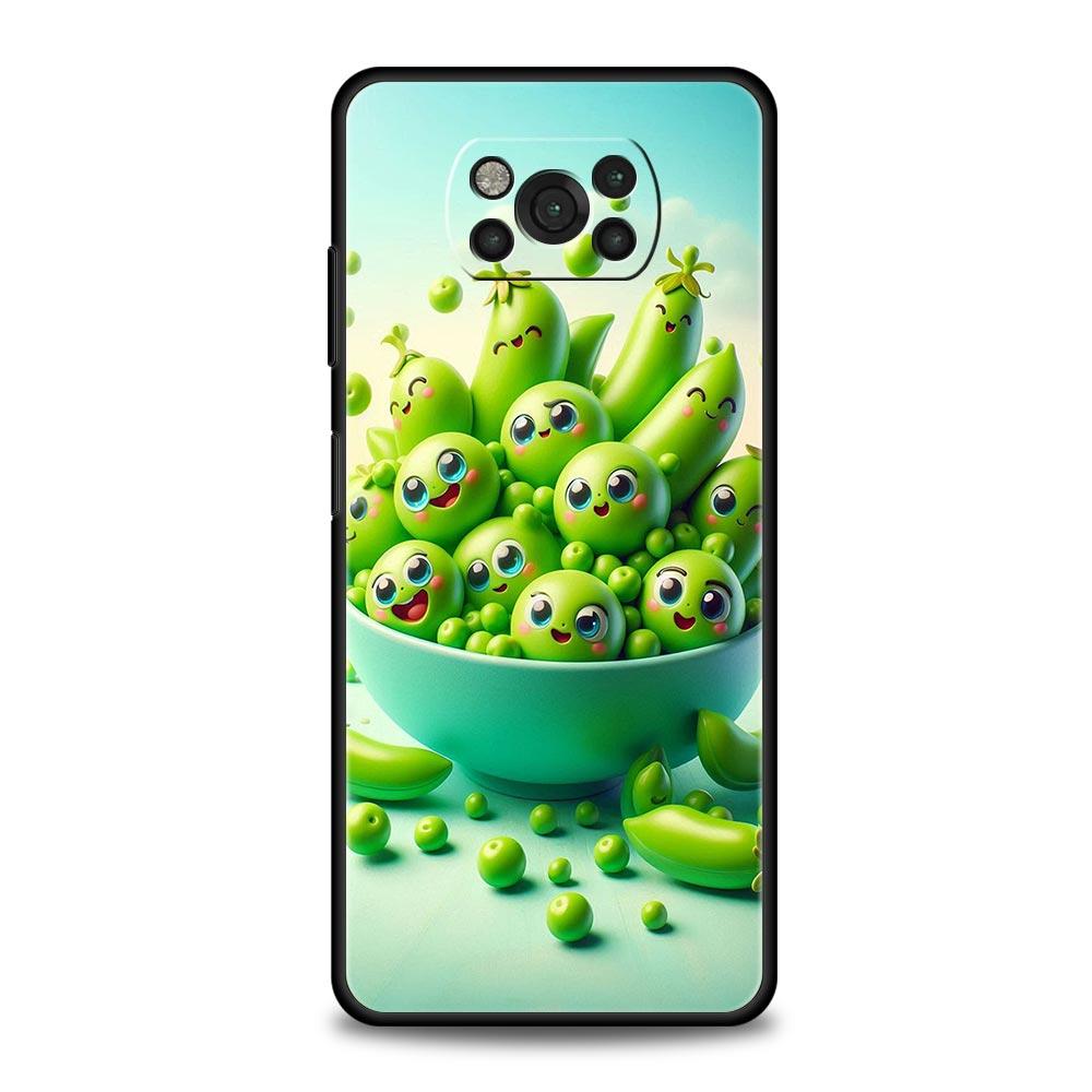 

Phone Case for Xiaomi Poco F7 F6 F5 F4 F3 X7 X6 X5 X4 X3 NFC M4 C51 C55 GT 5G Soft TPU Cover Capas Cute Green Vegetables Ins Bag Poco X7 Pro
