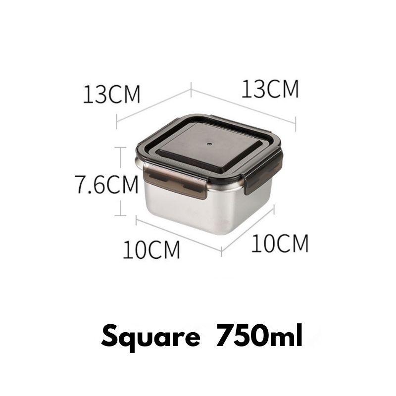 

Homlly Tonii BPA Stainless Steel Anti Rust Leak Proof Freezer Food Storage Lunch Box Container (2PCS) Square 750ml X2