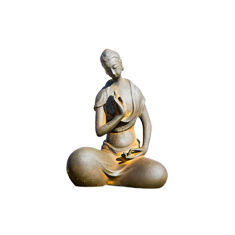 Japanese Iron Zazen Buddha Cast Iron Monk Figurine Minimalist Buddha Statues For Home Decor Mini Meditation Tabletop Home Decor
