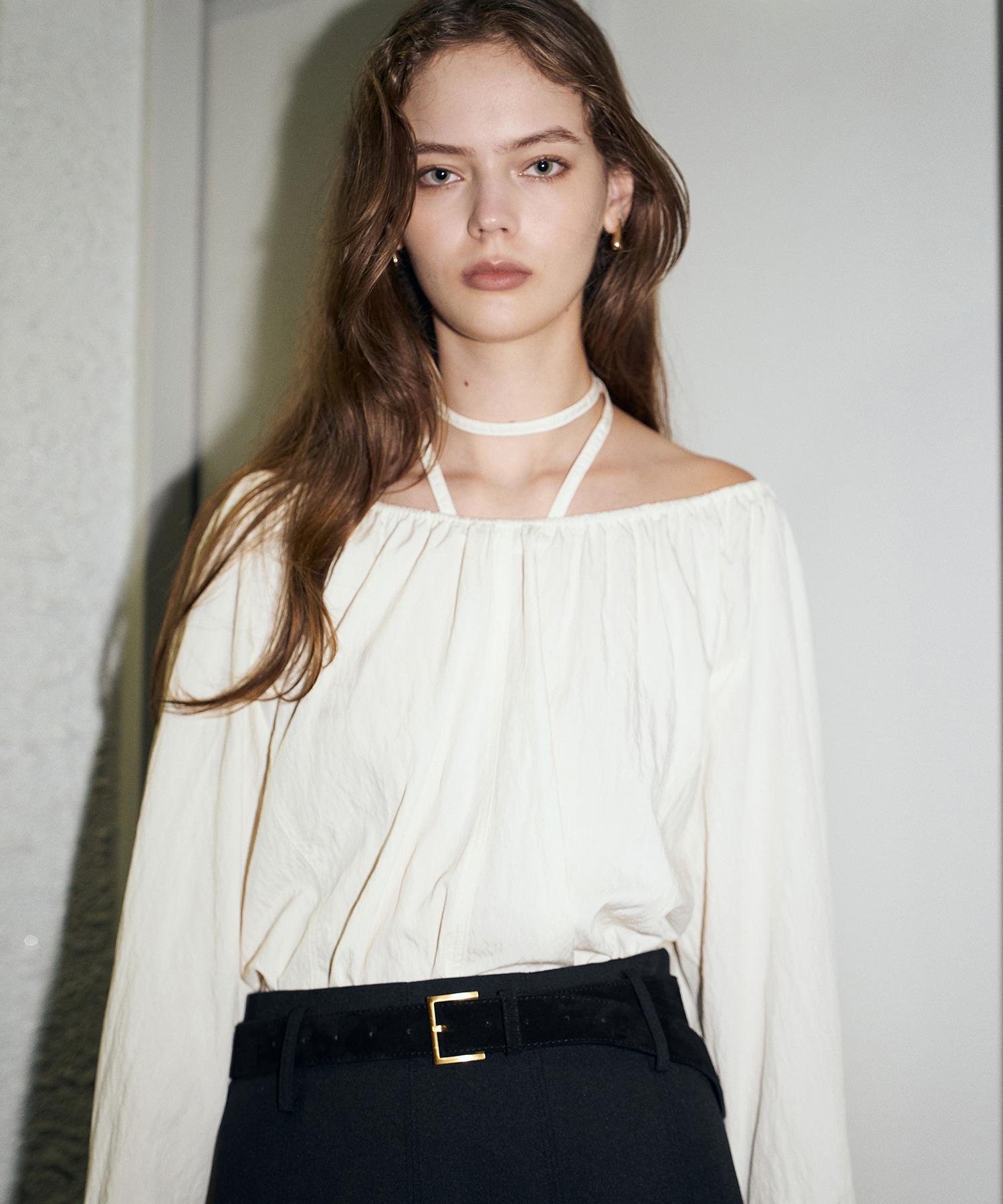 Rene J Shirring Blouse Top Beige/Os