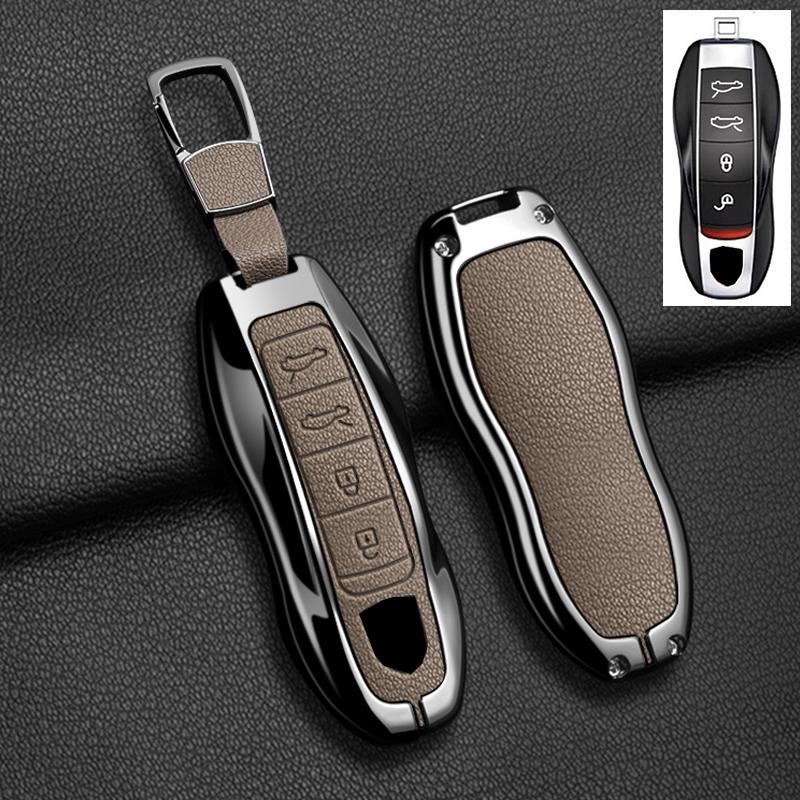 Car Key Case Cover For Porsche Panamera Spyder Carrera Macan Cayman Cayenne 911 970 981 991 Zinc Alloy Car Protector Keychains
