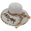 Ribbon Bowknot Decor Flower Stitching Sun Hat Foldable Wide Brim Floppy Straw Hat Costume Accessories