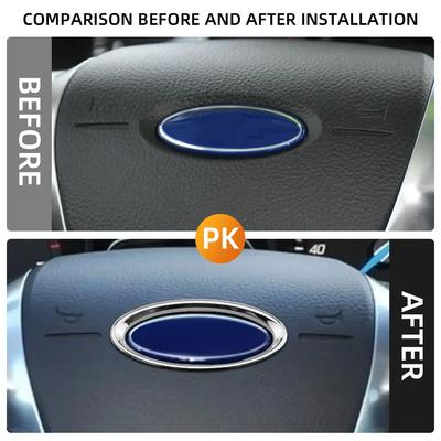 For Ford Focus Mk3 2012-14 Kuga Escape 2013-2015 C-MAX 2011-2017 Grand C-MAX 2011-2014 Steering Wheel Center Ring Cover Sticker