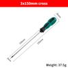 1 Piece Green Rubber Handle Magnetic Screwdriver Long Slotted  Screwdriver Installation And Disassembly Repair Tool