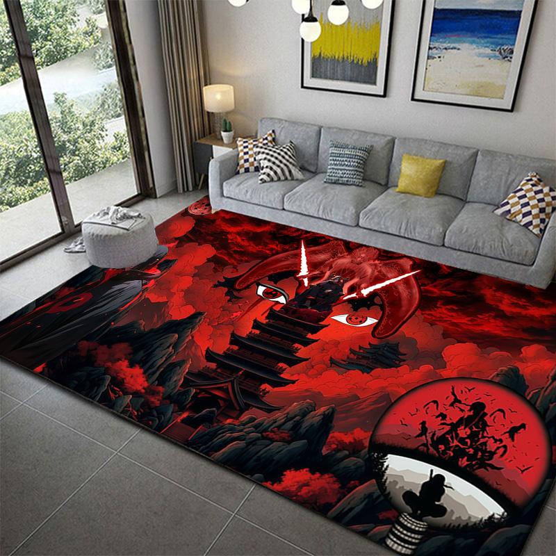 Naruto Vibrant Color Print Area Rug Durable Non-Slip Mat for Game Room Bedroom