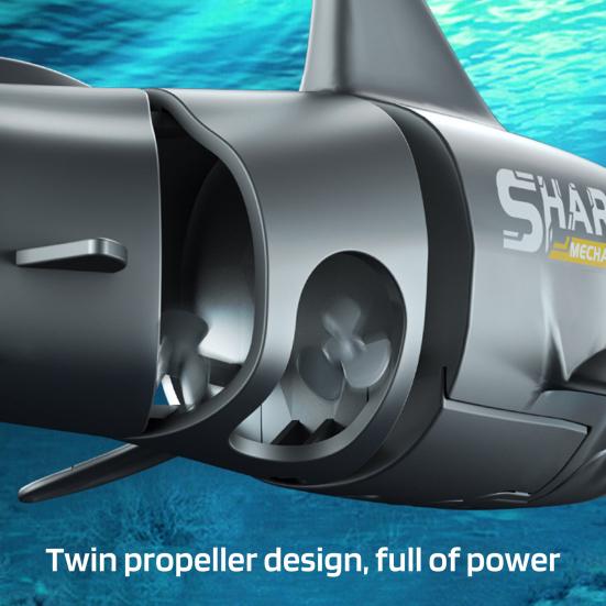 2.4GHz Remote Control Shark Toy Summer Outdoor Pool Lake Pond Bathtub Automatic Underwater Swimming RC Shark Boat Toy Boys Girls Christmas Gift