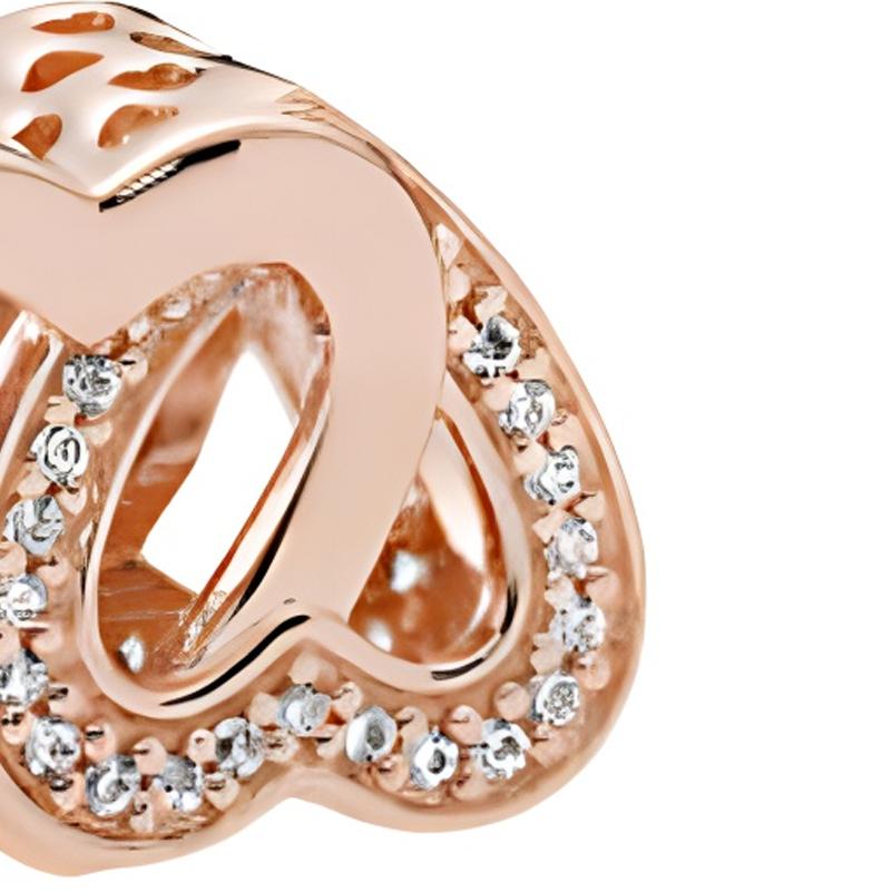 Pandora Double Love Intertwined Design Metal Necklace/pendant Women's Rose Gold 781880CZ