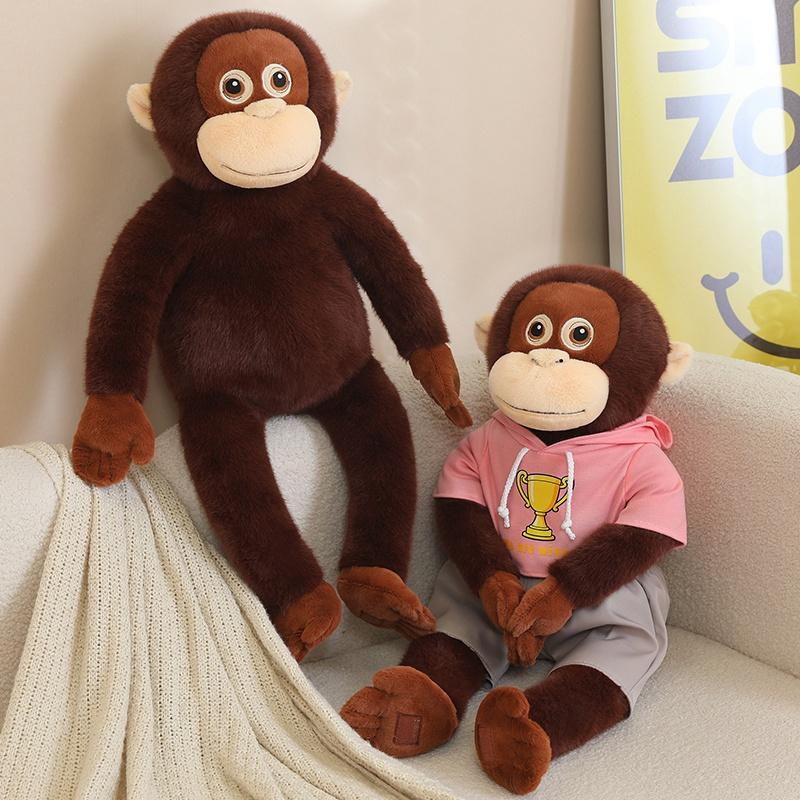 Hot Sale Cuddly Gorilla Plush Toys Stuffed Big Size Wearing T-shirt Orangutan Doll Soft Cozy Hugging Animal Doll Kids Gift