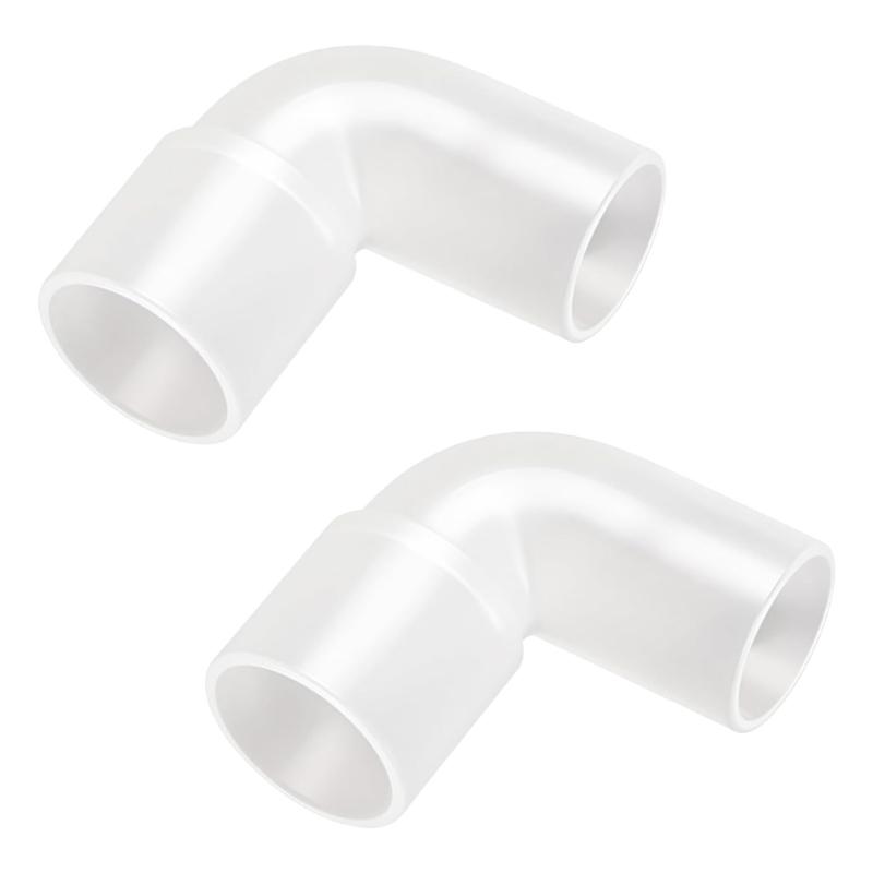 CPAP-Schlauch-Winkelverbinder mit klarem PVC 90-Grad-Design zur Umlenkung einer Beatmungsschlauchverbindung im rechten Winkel white