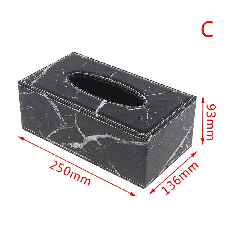 Perfect Modern Marble Rectangle Faux Leather Tissue Box Napkin Toilet Paper Holder Case Dispenser Home Decoratio