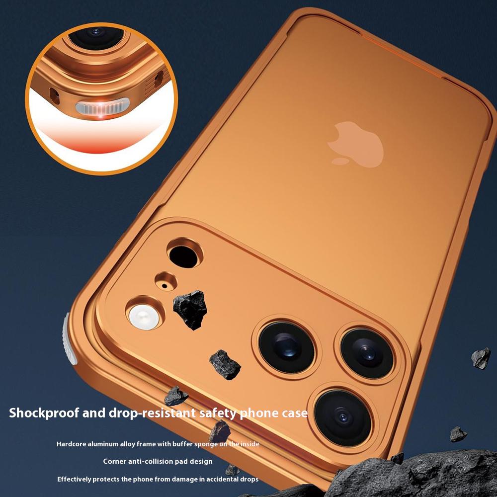 For iPhone 17 Pro Bumper Case Heat Dissipation Aluminium Alloy Phone Shell with Buckle/Camera Lid