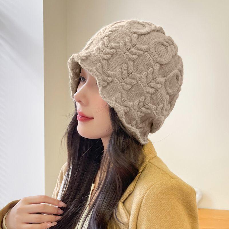 Women's Woven Slouchy Hat Autumn and Winter Warm Korean Niche High-End Beanie Versatile