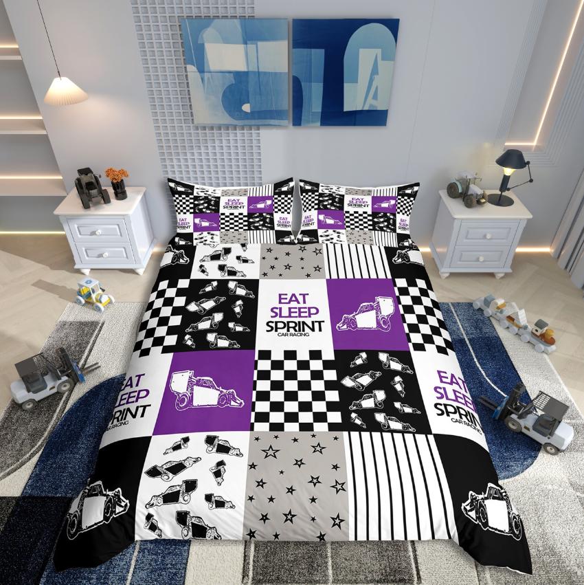 Comforter Homewish Cartoon Truck Car Theme For Kids Bedding Setgeometric Plaid Decor