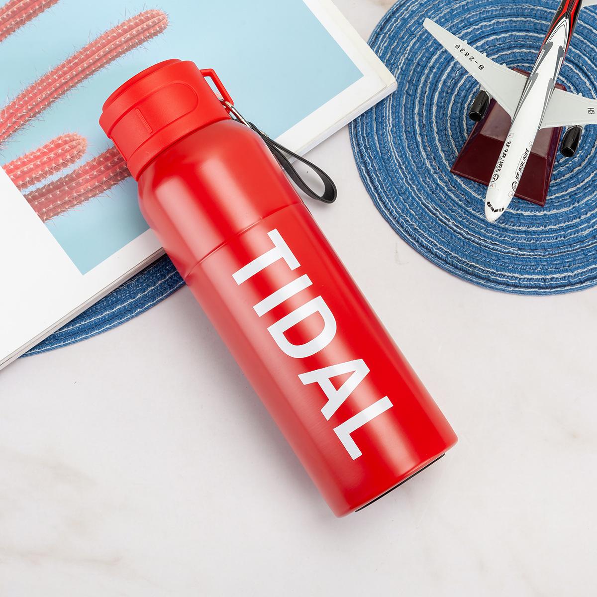 

Double Vacuum Insulated Cup Car Simple Big Cap Water Cup Outdoor Sports Travel Handy Cup with Handle Durable Durable 500ml