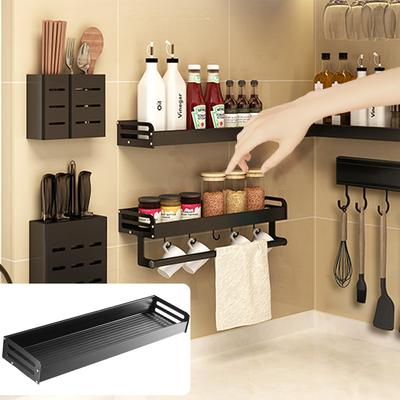 Organizer Rack For Spices Punch-Free Aluminum Kitchen Accessories 40/50cm Storage Shelf Wall-mounted Multifunctional