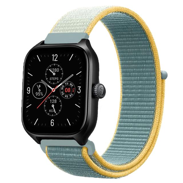 20mm 22mm Nylon Loop Band For Amazfit GTS 4/3/3pro/2e/GTS 2 Mini/GTR 4 47mm/GTR 2/Stratos 2 3 Strap For Amazfit Bip 3 Pro Correa