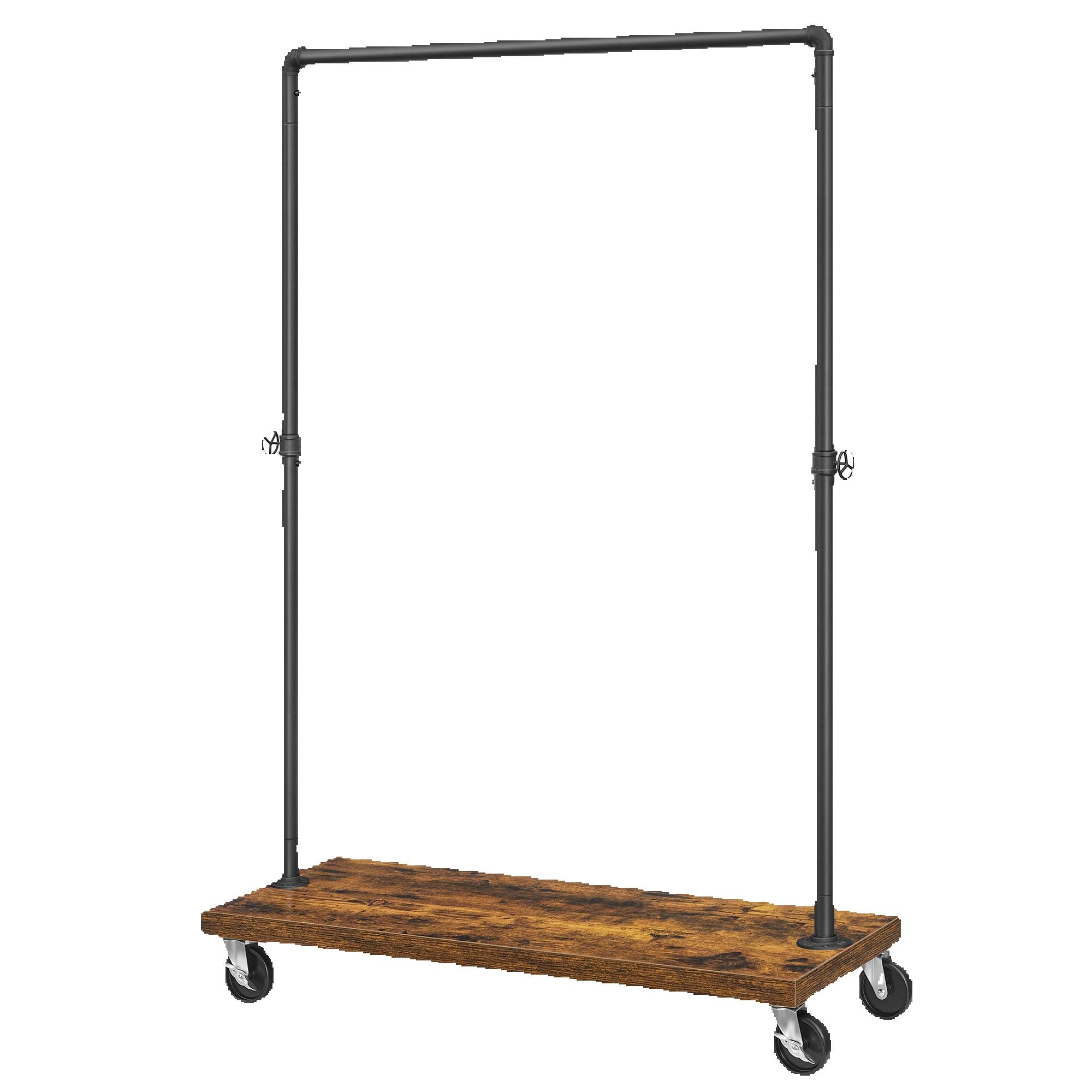 

VASAGLE Вешалка для одежды, Сверхпрочная вешалка для одежды, Вешалка для одежды на колесиках в индустриальном стиле из труб с полкой, для спальни