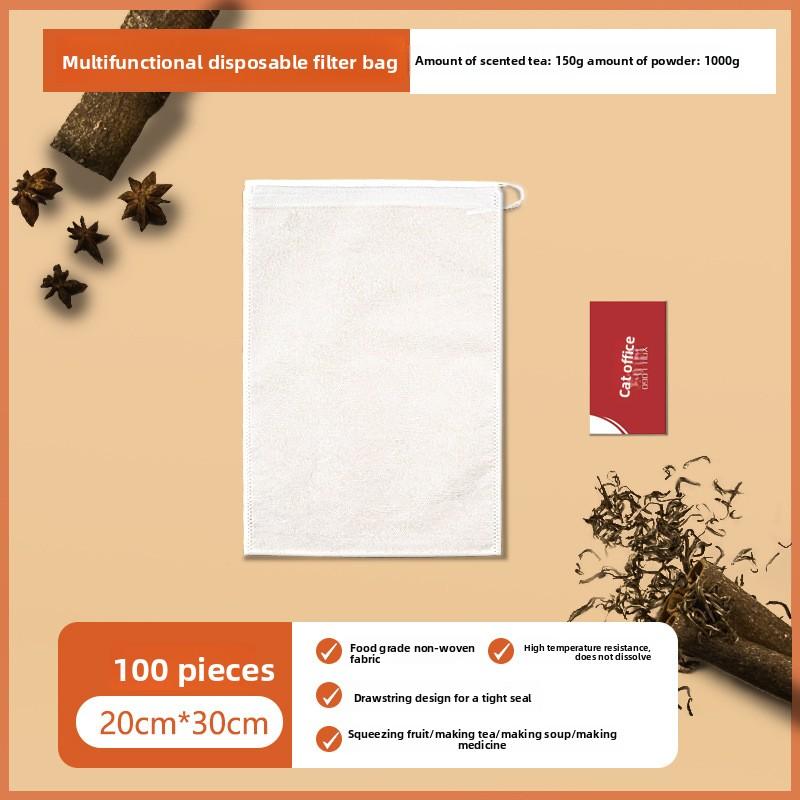 Non-woven Fabric Tea Bag with Drawstring, Disposable Soup and Marinade Bag, Traditional Chinese Medicine Decoction Gauze Bag