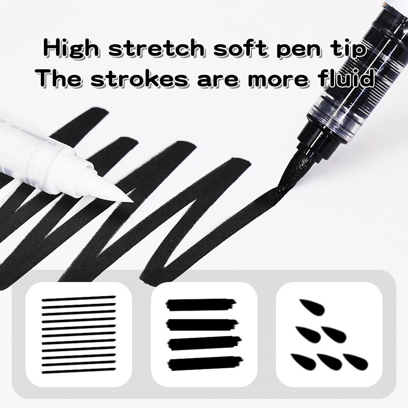 10Pcs/set Straight liquid White Marker Paint Pens Brush Acrylic White Permanent Marker for Drawing Rock Painting Stone Ceramic