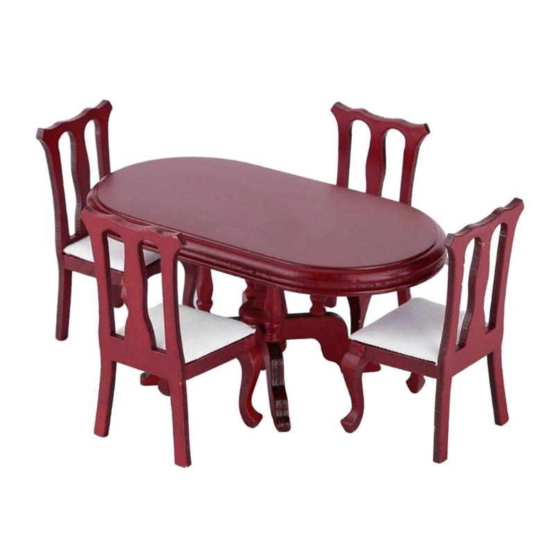 

Doll House Chair Table Model Dining Set Realistic Table Dollhouses Chair Realistic Play Chair Realistic 1:12 Model Toy 1