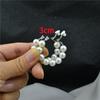 Fashion Exaggerated White Pearl Clip on Earrings Non Pierced for Women Elegant Large Trend Circle Hoop Earrings Party Jewelry