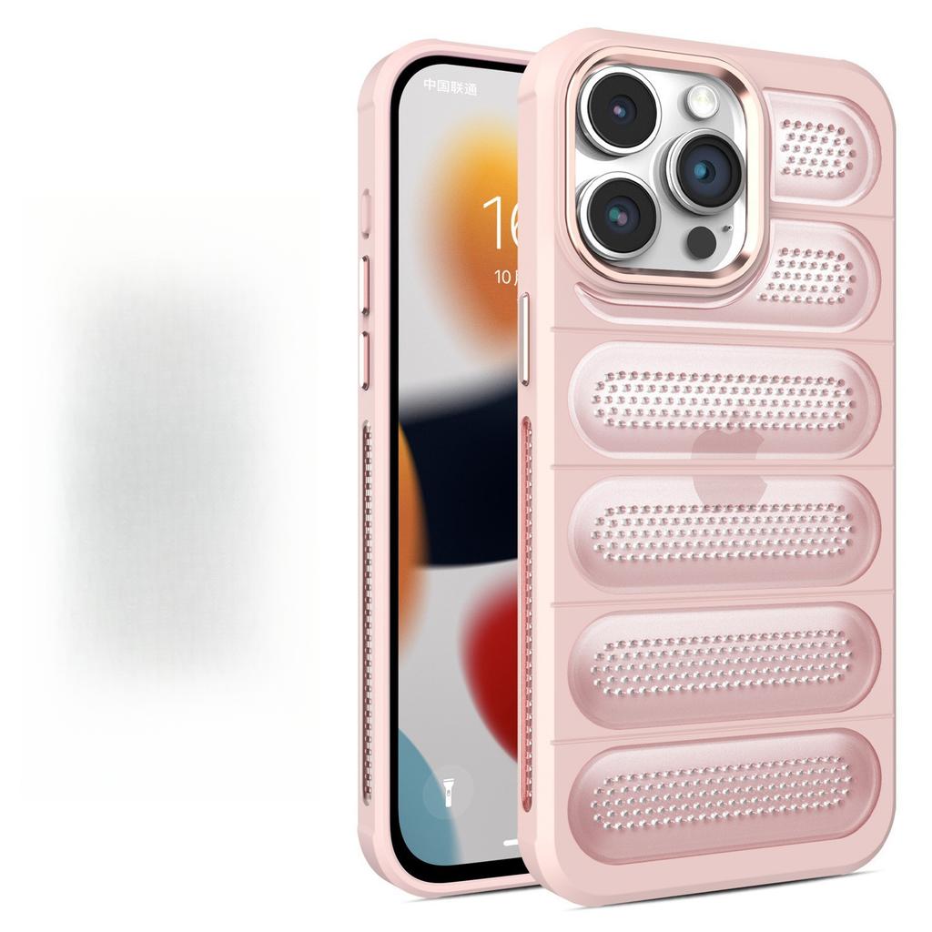 Applicable To IPhone16proMax Frosted Breathable Heat Dissipation Hole Mobile Phone Case Apple 15 Anti-fall Mesh Shell 14 Protective Cover