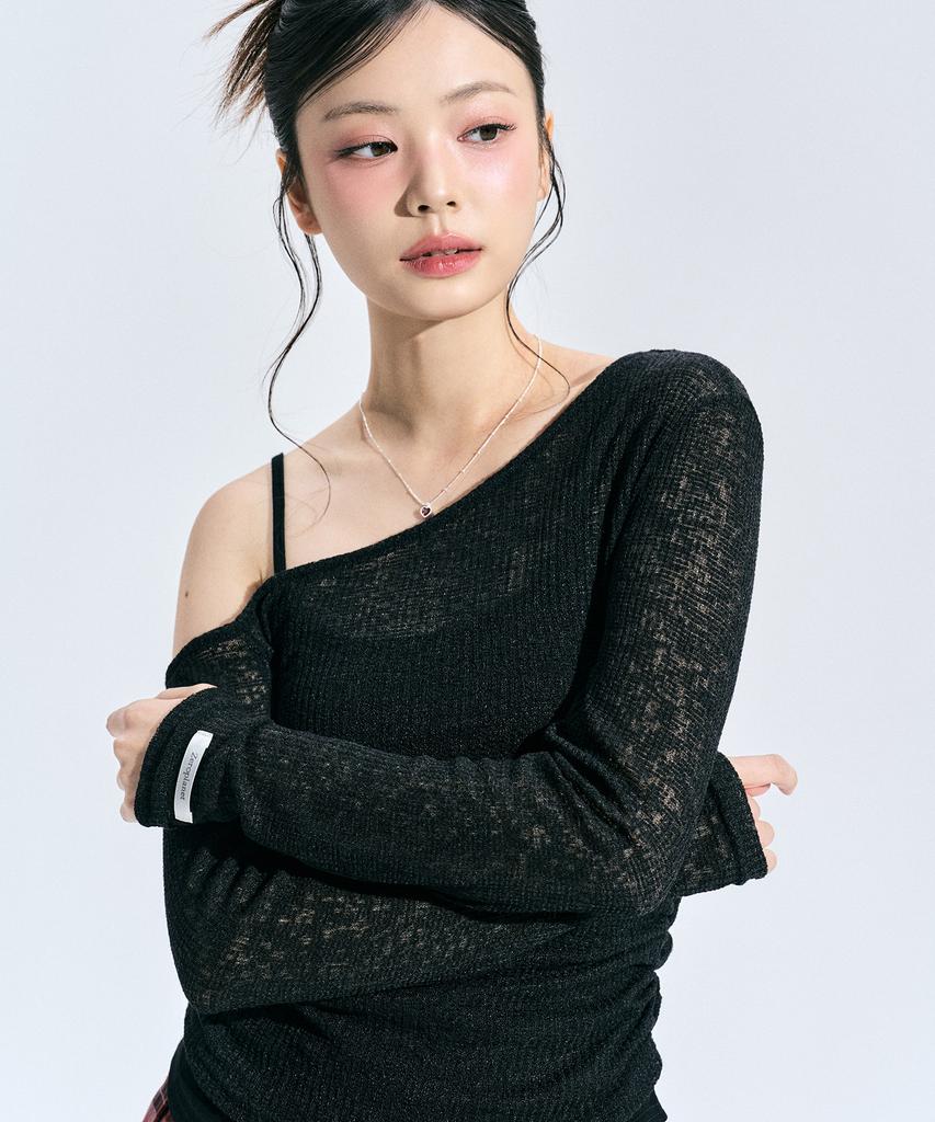 ZEROPLANET Sherry Layered Knit [Black]