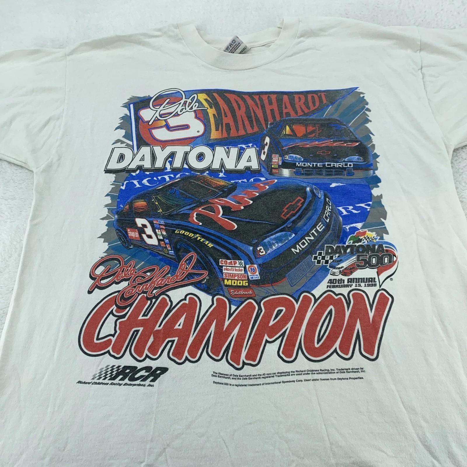 VINTAGE Dale Earnhardt T-Shirt L/XL NASCAR Daytona 500 Champion Mens 90s 1998 3XL