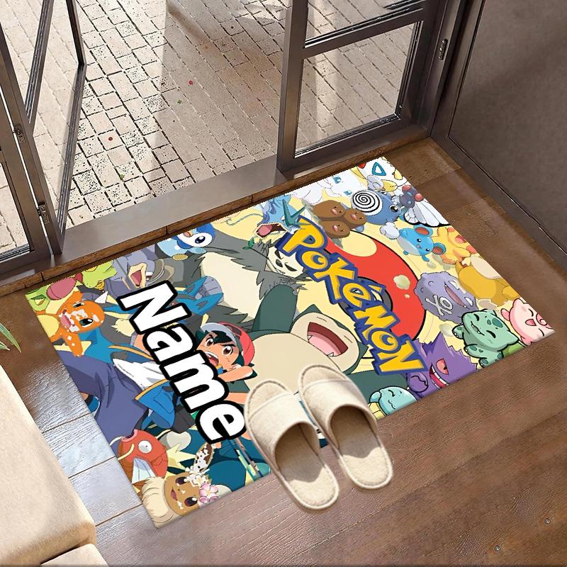 Custom Name Personalized Pokemon Print Carpet, Versatile Home Decor Rug, for Playroom, Apartment, Balcony, Entryway, Hallway Gift