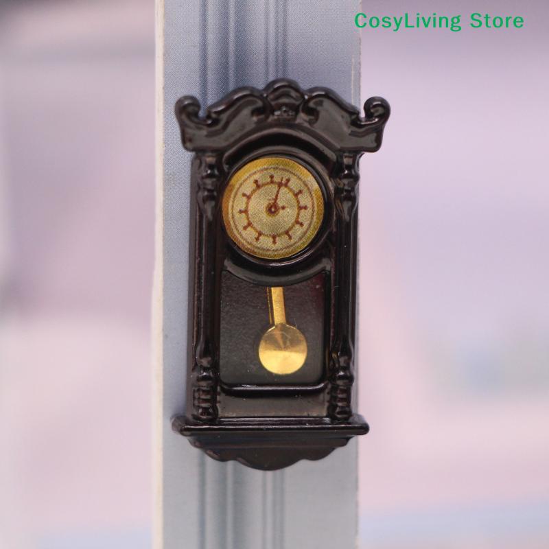 1Pcs Mini Vintage Wall Clock Model Simulation Living Room Clock Decor Home Micro Scene Accessories