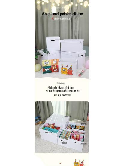 White Cardboard Surprise Gift Box for Birthday