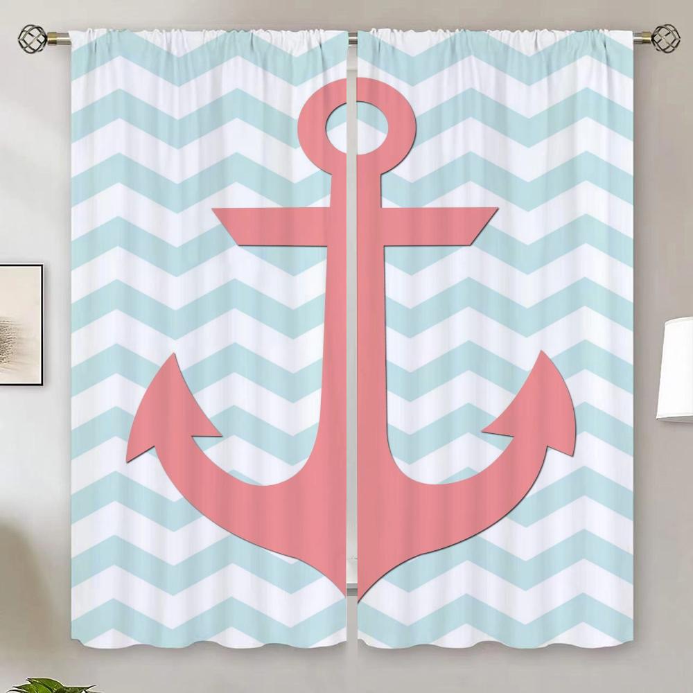 

Шторы-занавески Anchor Blind Blackout для гостиной, шторы для кухни, недорогие вещи с бесплатной доставкой для домашней перегородки, тюль W50xH70cmx2pcs-CL