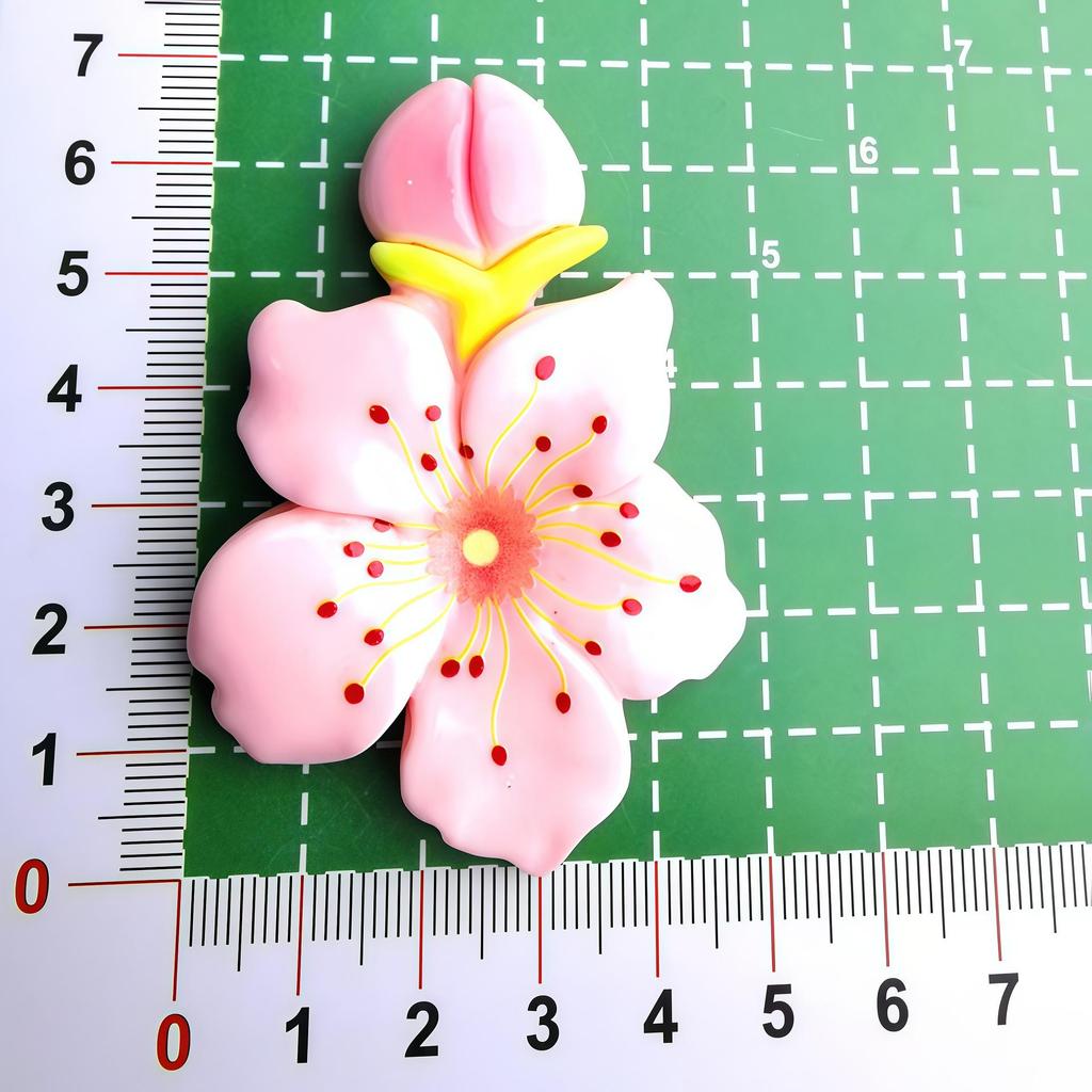 3D Chinese-Style Peach Blossom Refrigerator Magnet - Elegant Floral Decoration