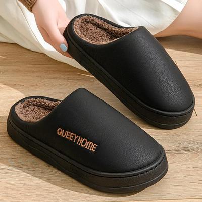 Pantofole di cotone impermeabili da uomo antiscivolo per l'inverno adatte per uso domestico pantofole di cotone con suola spessa da donna