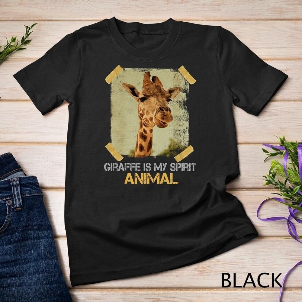 Funny Giraffe Spirit Animal Graphic Retro Unisex Cool Design Tee Unisex T-Shirt