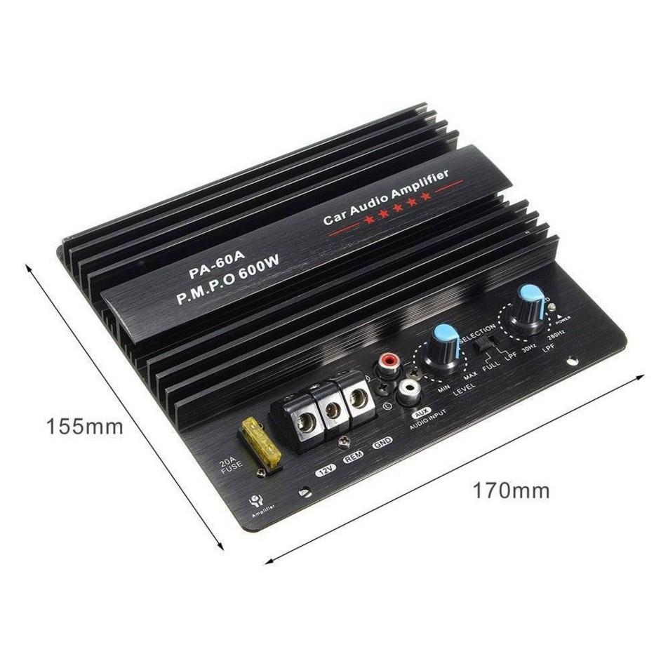 

PA-60A 600W High Power Amplifier Board 12V Ultra Thin Car Audio Amplifier Portable Car Subwoofer