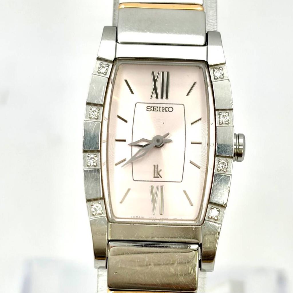 SEIKO Lukia 401030 New Battery Ladies' Watch, 8-Diamond, Silver/Pink, 1F20-0BK0
