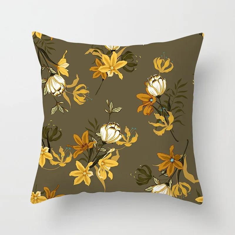 Yellow Flower Pillowcase Office Living Room Home Pillowcase Car Ornaments