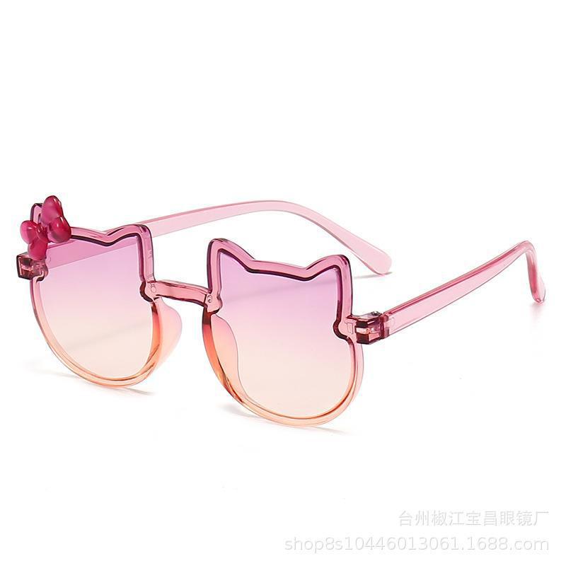 Children'S Sunglasses Cute Cartoon Bow Super Cute Baby Sunglasses Uv Protection Sunscreen Glasses