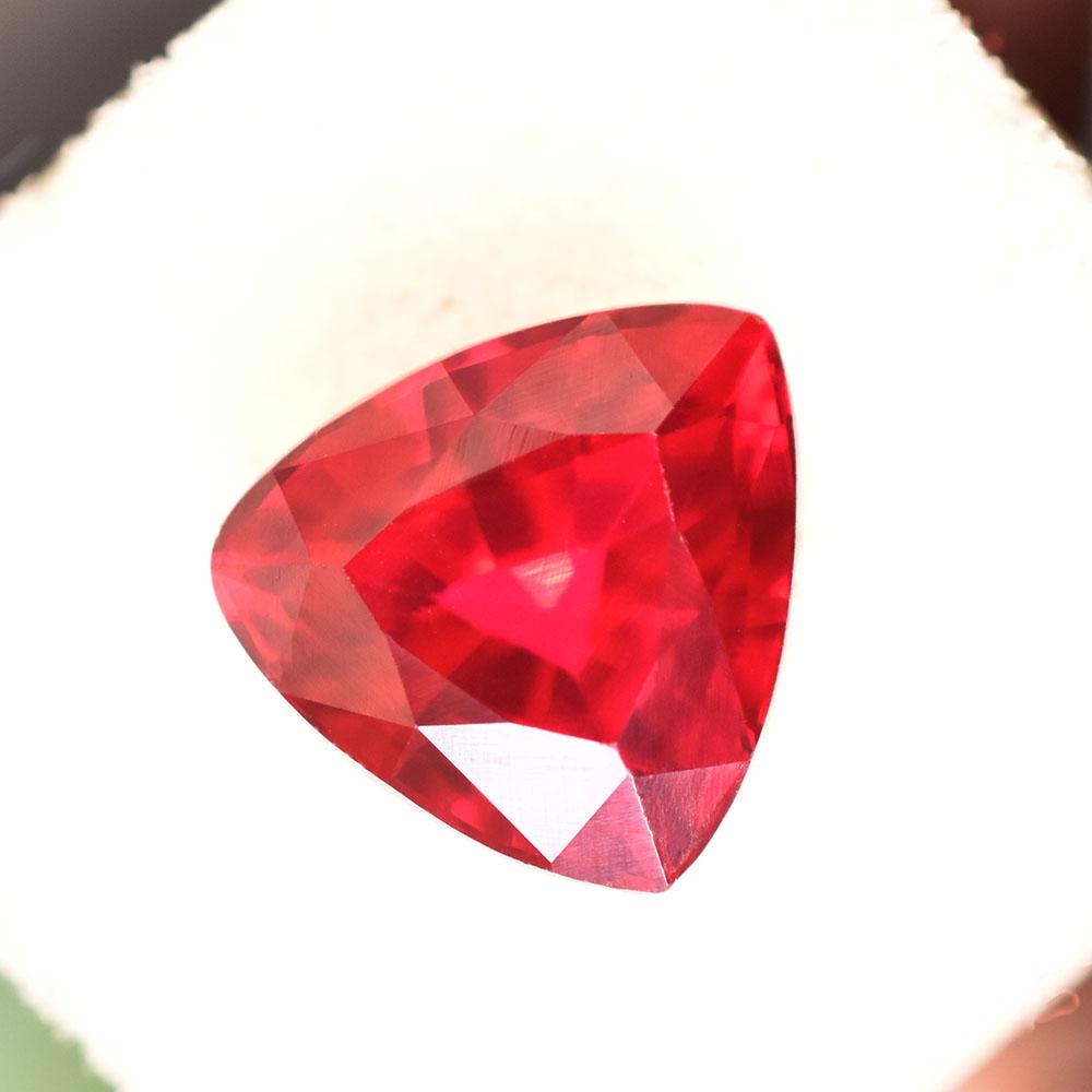 Natural Red Ruby Loose Gemstone From Burma 6 Ct Trillion Shape for Jewelry Making and Crafts