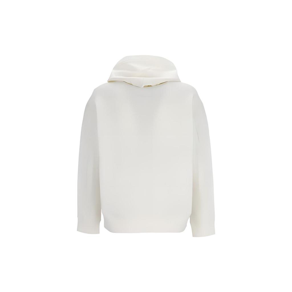 Emporio Armani Solid Color Logo Print Hooded Long Sleeve Sweatshirt Men Sweatshirt White 6L1MC4-1JHSZ-0128