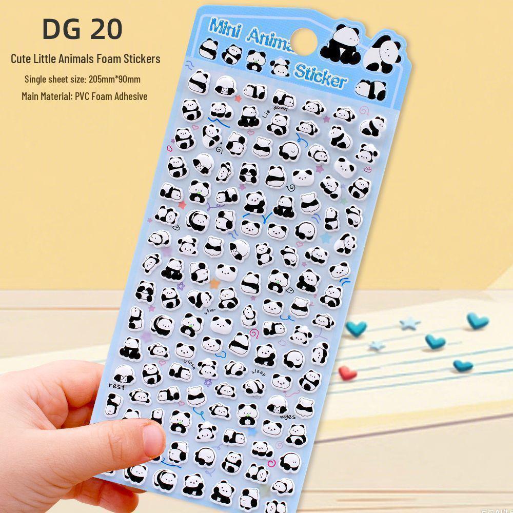 Educational 3D Cartoon Animal Foam Stickers - Cute Cat, Puppy & Panda