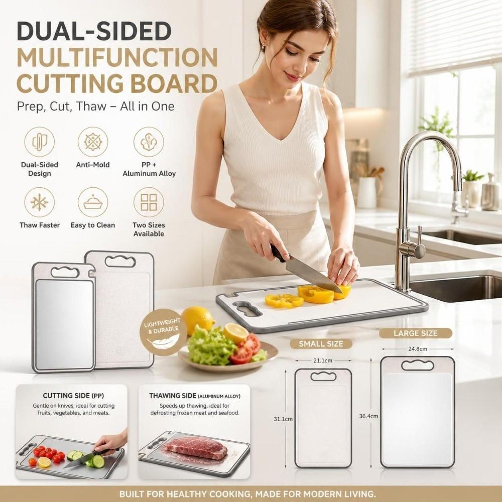 Cut Vegetables Meat Cutting Board Mats Stainless Steel Vegetable Cutting Board  Frozen Meat