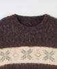 NODU Snow Nordic Snowflake Round Knit [Brown]