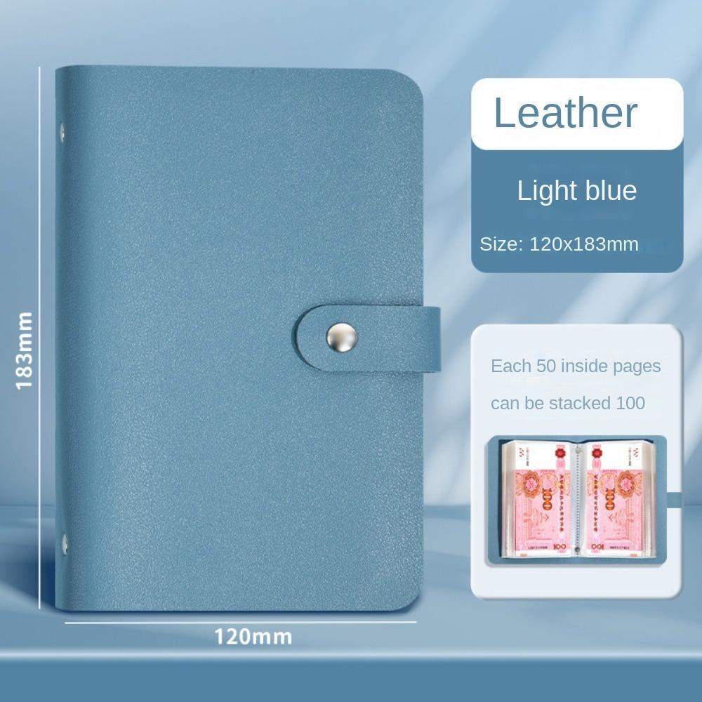 Save Money 100 Envelopes Money Saving Challeng Large Capacity Waterproof Mini Binder Savings Challenge PU Reusable Budget Binder