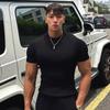 Men S Waffle Knit Short Sleeve Fitted Casual T Shirt