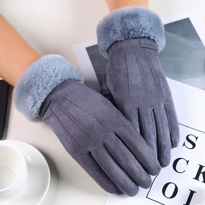 Dámské zimní rukavice Teplé na dotykový displej Dámské kožešinové rukavice Palčáky Rukavice na řízení Větruodolné Gants Hiver